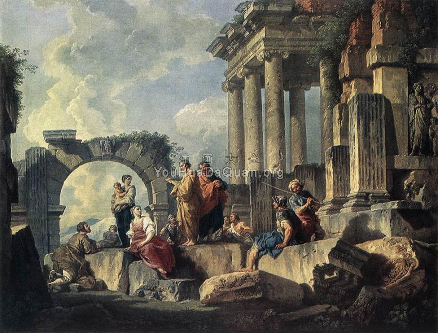 Apostle Paul Preaching On The Ruins - 乔万尼·保罗·帕尼尼